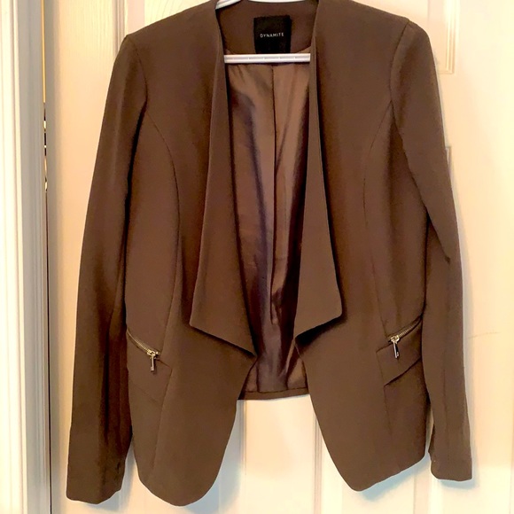 Dynamite - Olive Green Open Blazer - Size M - Picture 1 of 5
